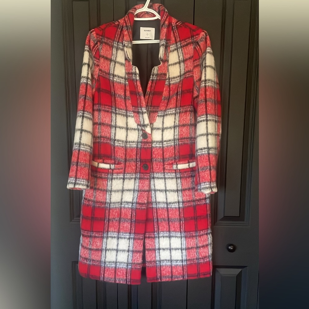 Old Navy Red and Black Softbrush Plaid Jacket